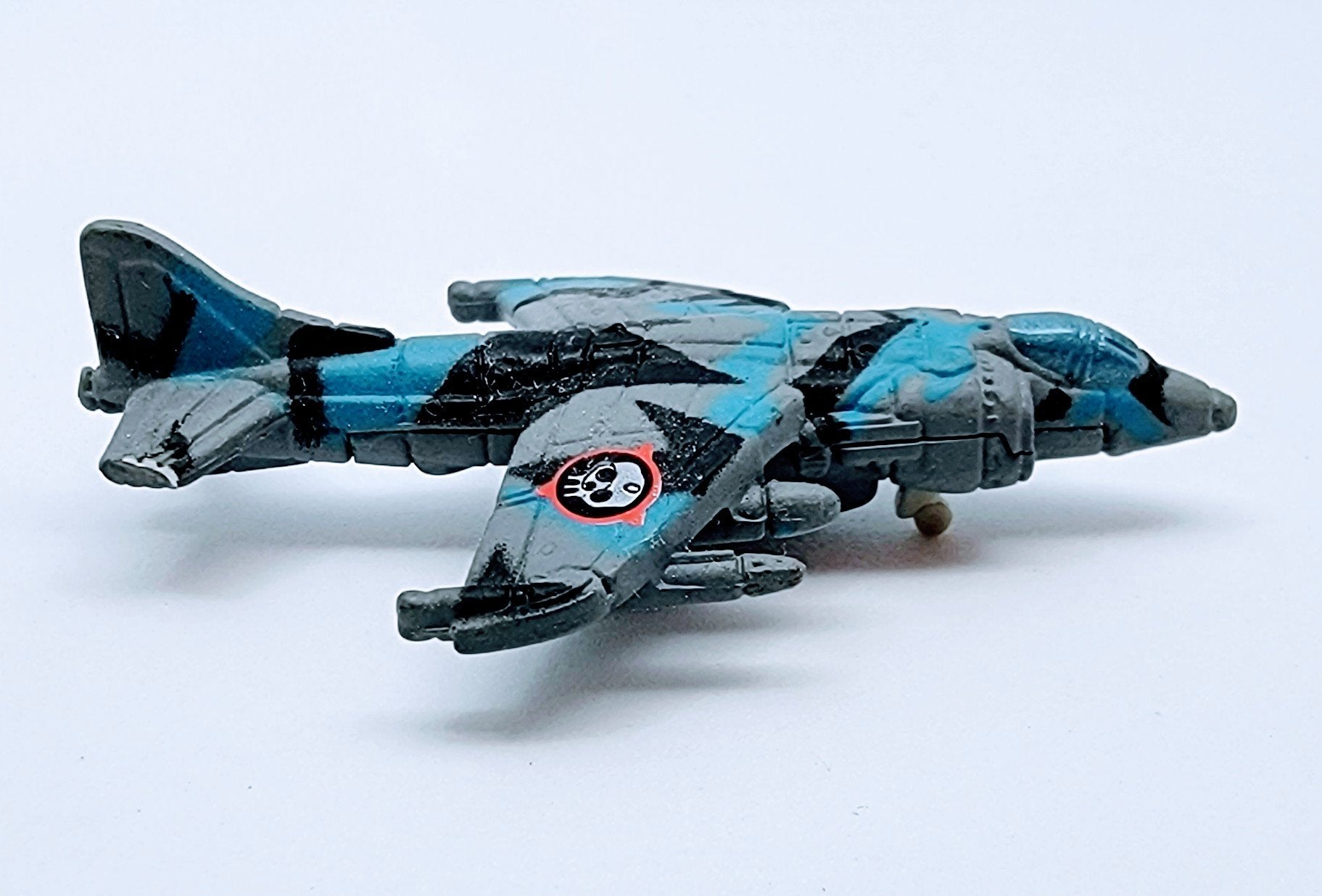 Micro Machines Military AV-8B SeaHarrier VTOL Terror Troops Blue, Gray, and Black Camo Miniature Toy MMAC2 simple Xclusive Collectibles