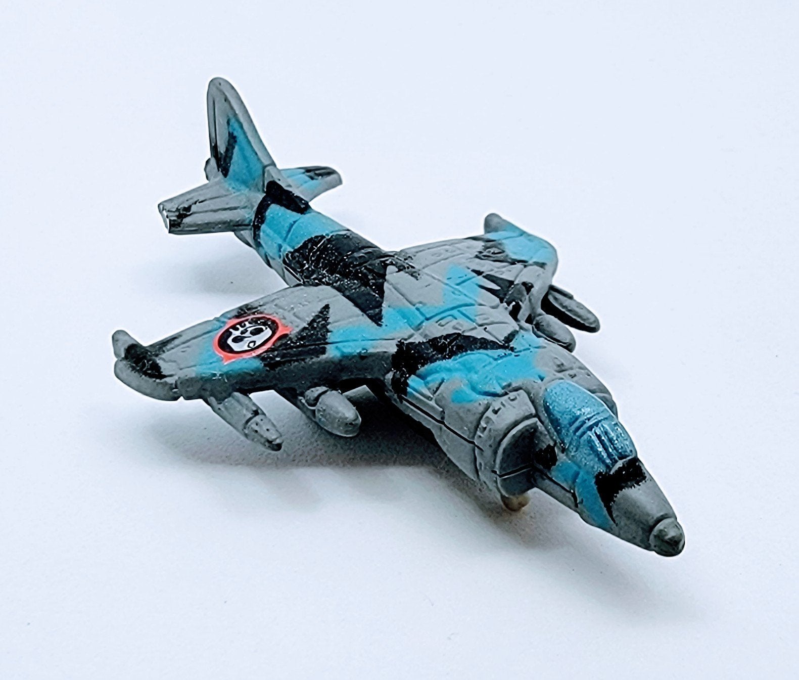 Micro Machines Military AV-8B SeaHarrier VTOL Terror Troops Blue, Gray, and Black Camo Miniature Toy MMAC2 simple Xclusive Collectibles