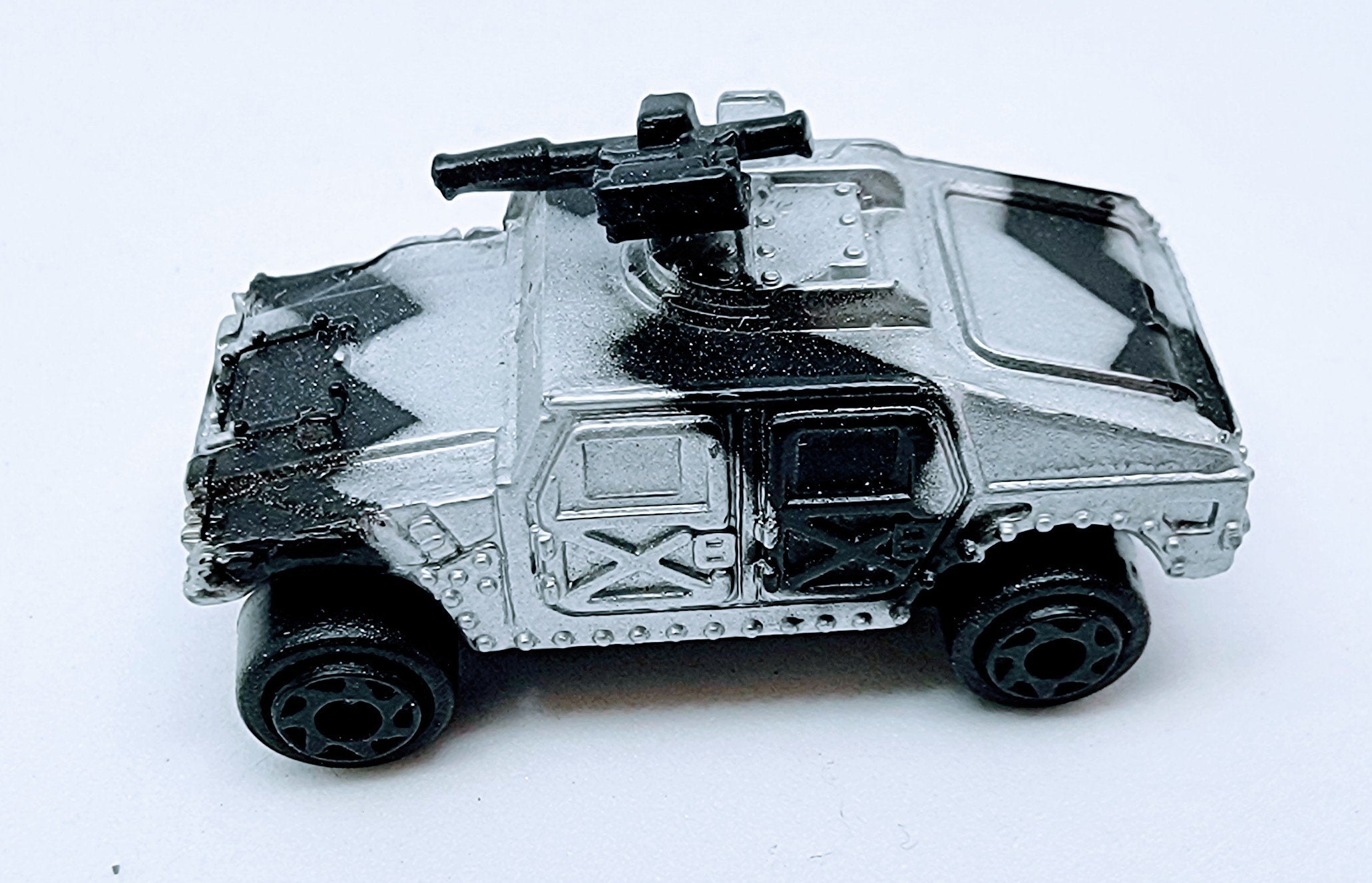 Micro Machines Military Silver HMMWV Humvee Black/Silver Camo Miniature Toy MMAC2 simple Xclusive Collectibles   
