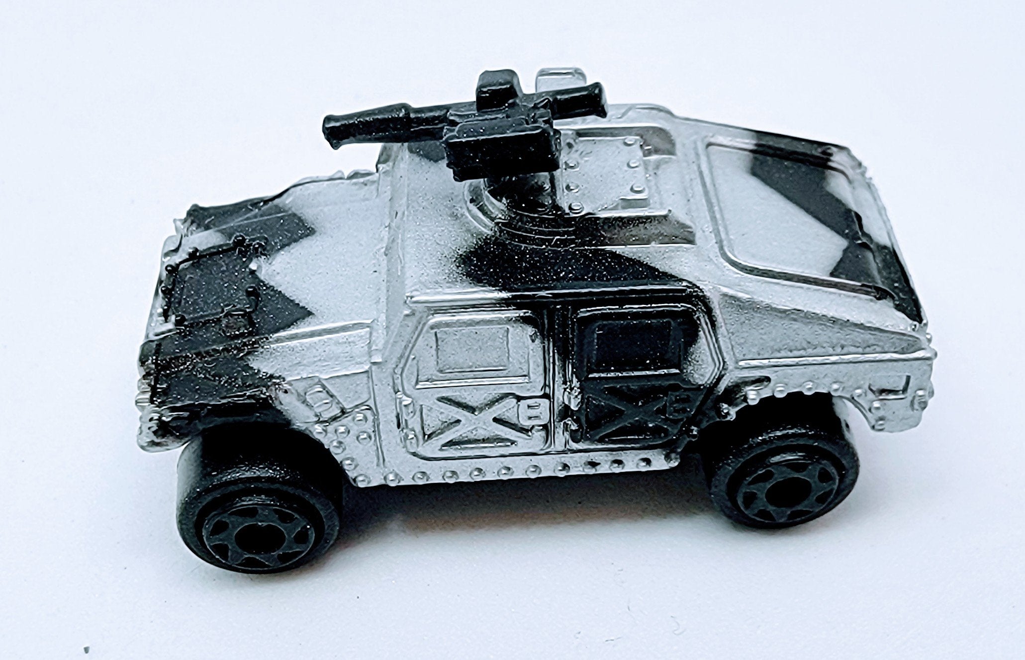 Micro Machines Military Silver HMMWV Humvee Black/Silver Camo Miniature Toy MMAC2 simple Xclusive Collectibles
