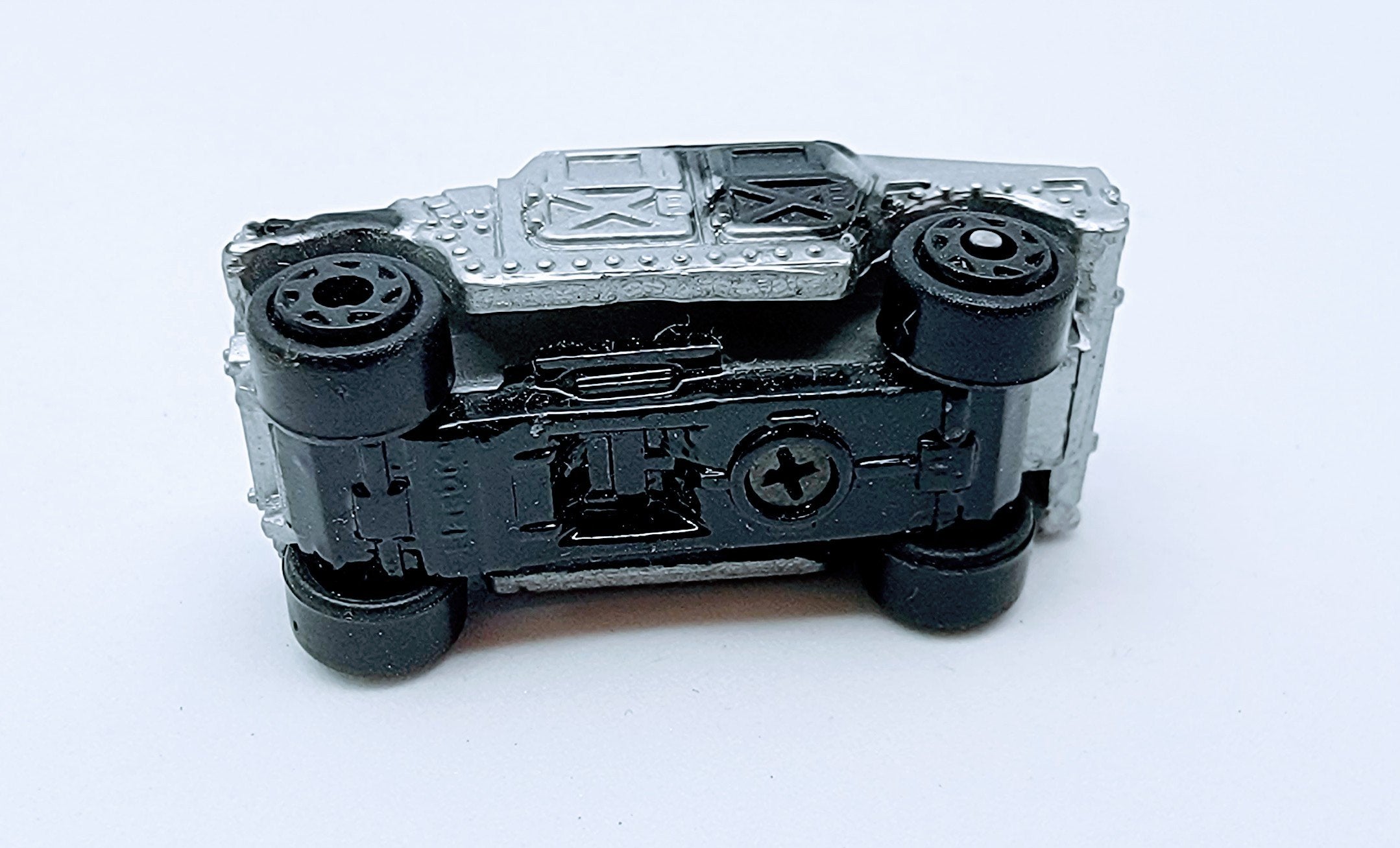 Micro Machines Military Silver HMMWV Humvee Black/Silver Camo Miniature Toy MMAC2 simple Xclusive Collectibles