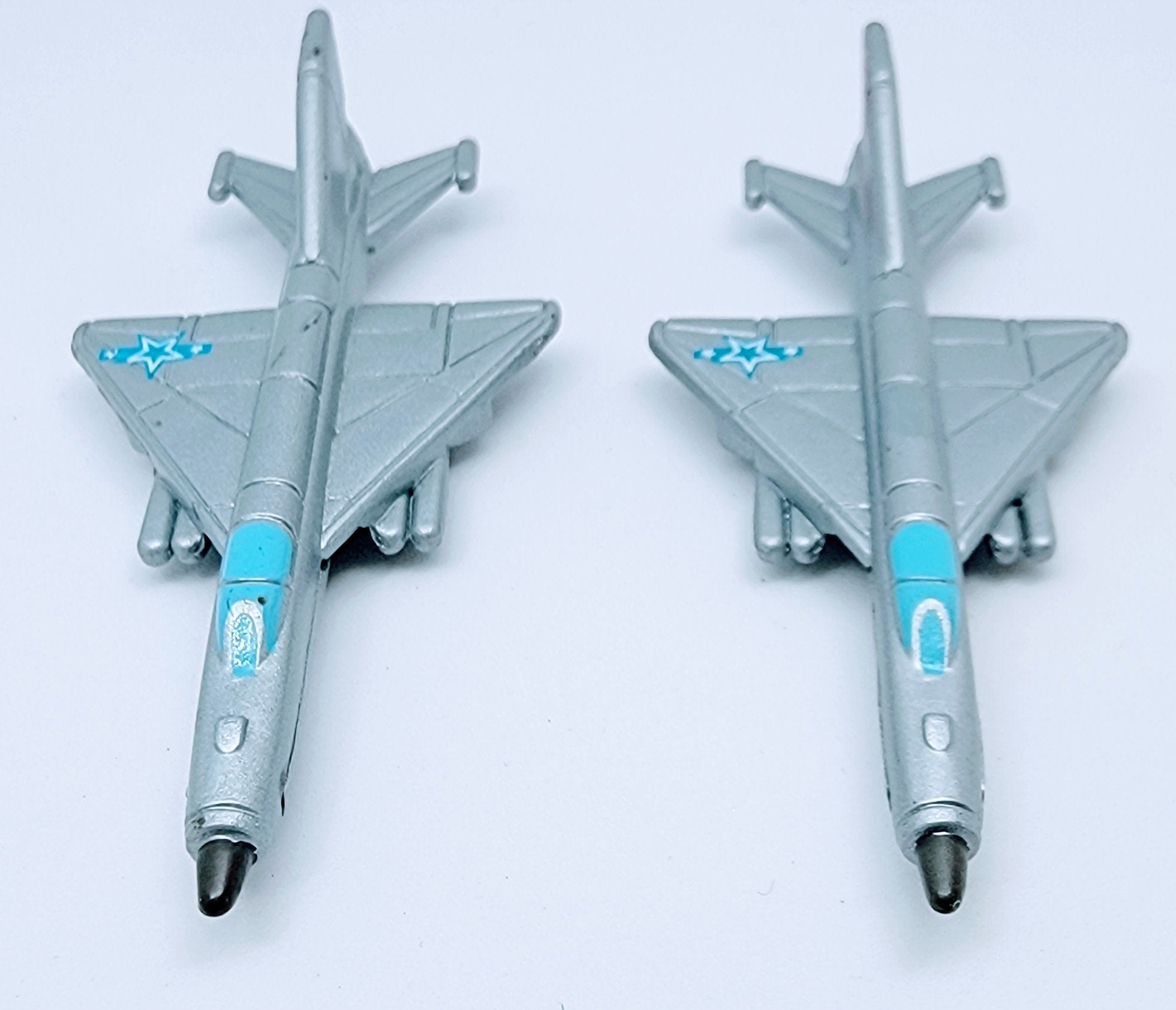 Micro Machines Military Silver MiG-21 Fishbed Jet Fighter Allies Logo Lot of 2 MMH1C simple Xclusive Collectibles