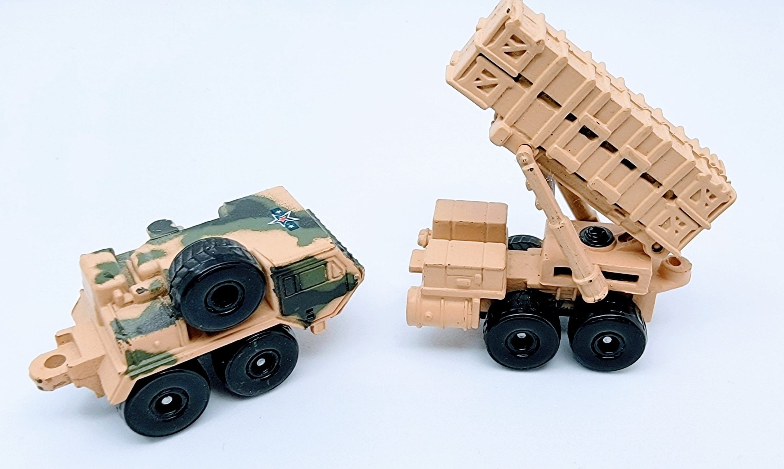 Micro Machines Military Patriot Missile Launcher on M983 Hemett VGC Tan Green Freedom Forces MMB3 simple Xclusive Collectibles
