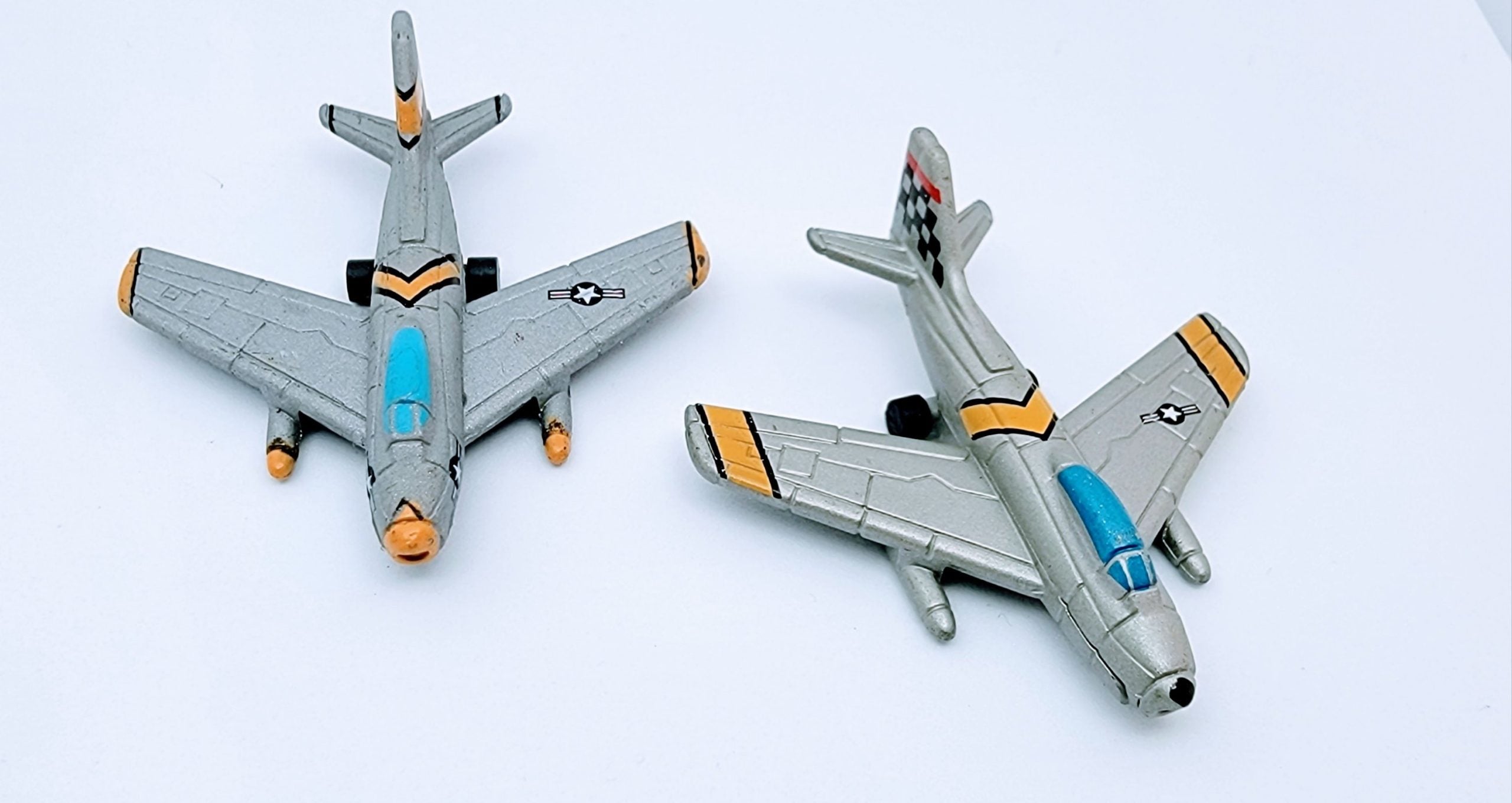 Micro Machines Military USAF F-86 Sabre Miniature Jet Fighter Lot of 2 Miniature Toy MMB3 simple Xclusive Collectibles