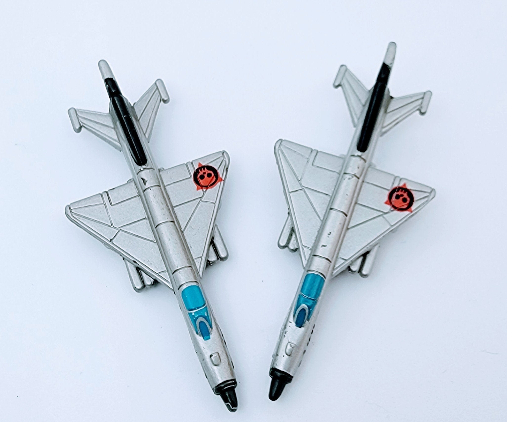 Micro Machines Military Silver MiG-21 Jet Fighter Lot With Terror Troops Logo MMB3 simple Xclusive Collectibles