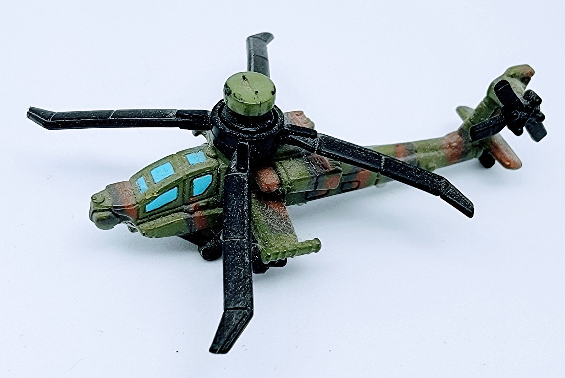 Micro Machines Military AH-64 Apache Helicopter Green/Brown Collectible Vintage Aircraft Miniatures MMLB1 simple Xclusive Collectibles