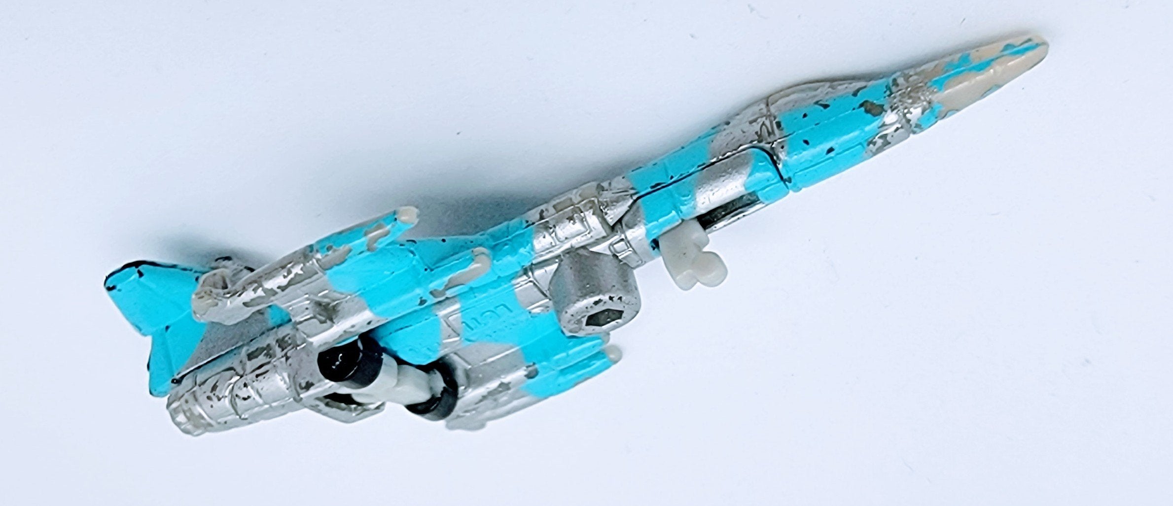 Micro Machines Military F-105 Thunderchief Vintage Collectible Miniature Aircraft ~Rare Blue Camo With Combat Damage MMLB1 simple Xclusive Collectibles