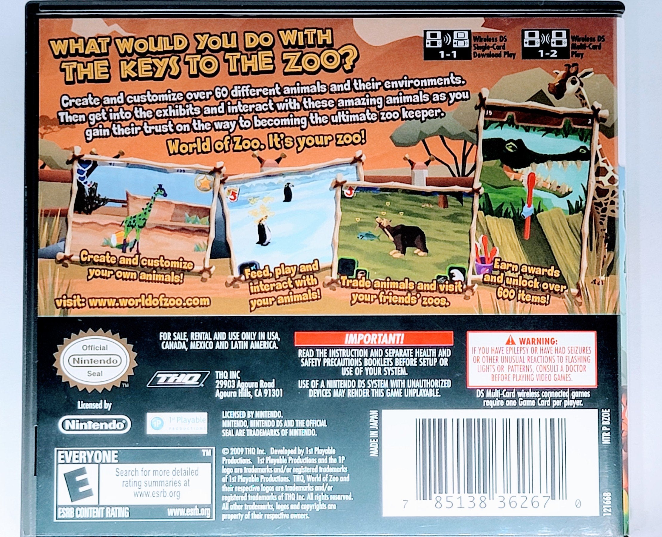World of Zoo Nintendo DS Game: Create and Care for Your Virtual Zoo! Xclusive Collectibles
