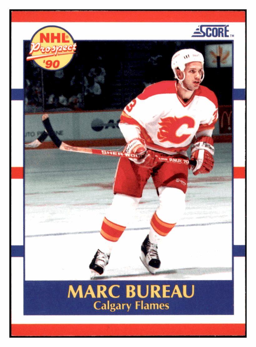 1990 Score Canadian Marc Bureau Calgary Flames #423 Hockey card CBT1A simple Xclusive Collectibles