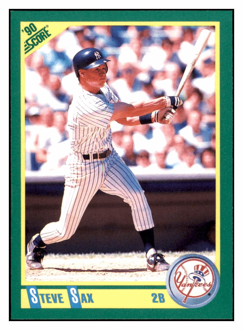 1990 Score Steve Sax New York Yankees Baseball Card GMMGB simple Xclusive Collectibles