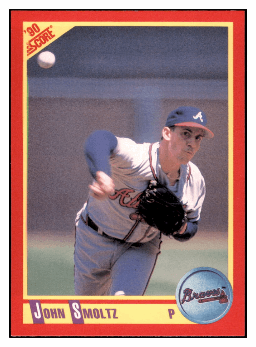 1990 Score John Smoltz Atlanta Braves Baseball Card GMMGC simple Xclusive Collectibles