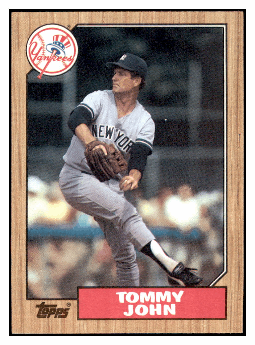 1987 Topps Tommy John New York Yankees Baseball Card GMMGD simple Xclusive Collectibles