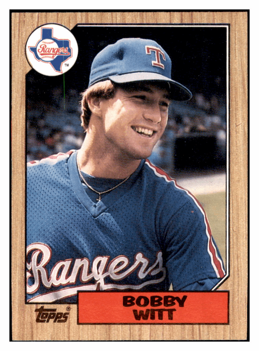 1987 Topps Bobby Witt RC Texas Rangers Baseball Card GMMGD simple Xclusive Collectibles