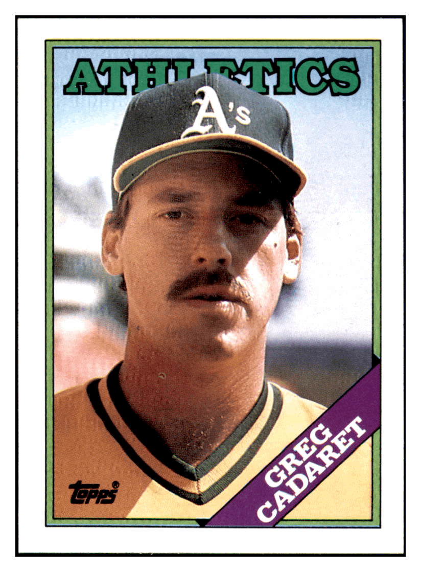 1988 Topps Greg Cadaret Oakland Athletics Baseball Card GMMGD simple Xclusive Collectibles
