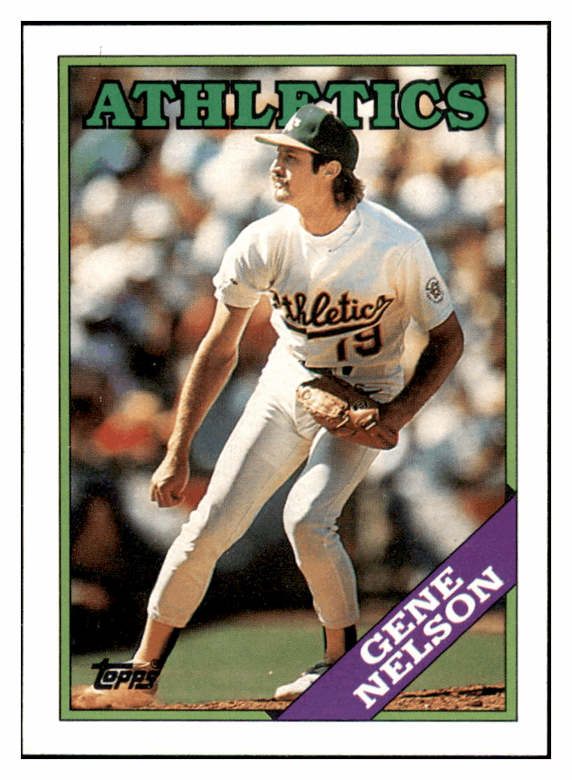 1988 Topps Gene Nelson Oakland Athletics Baseball Card GMMGD simple Xclusive Collectibles