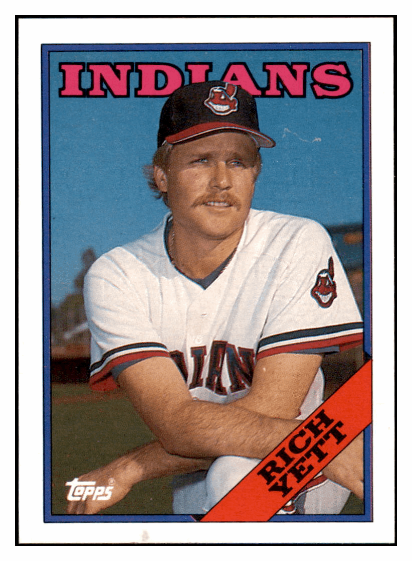 1988 Topps Rich Yett Cleveland Indians Baseball Card GMMGD simple Xclusive Collectibles