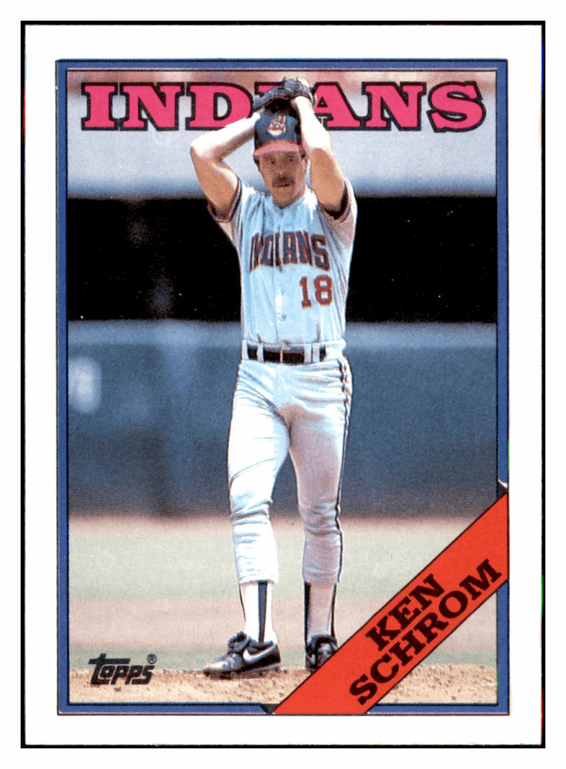 1988 Topps Ken Schrom Cleveland Indians Baseball Card GMMGD simple Xclusive Collectibles