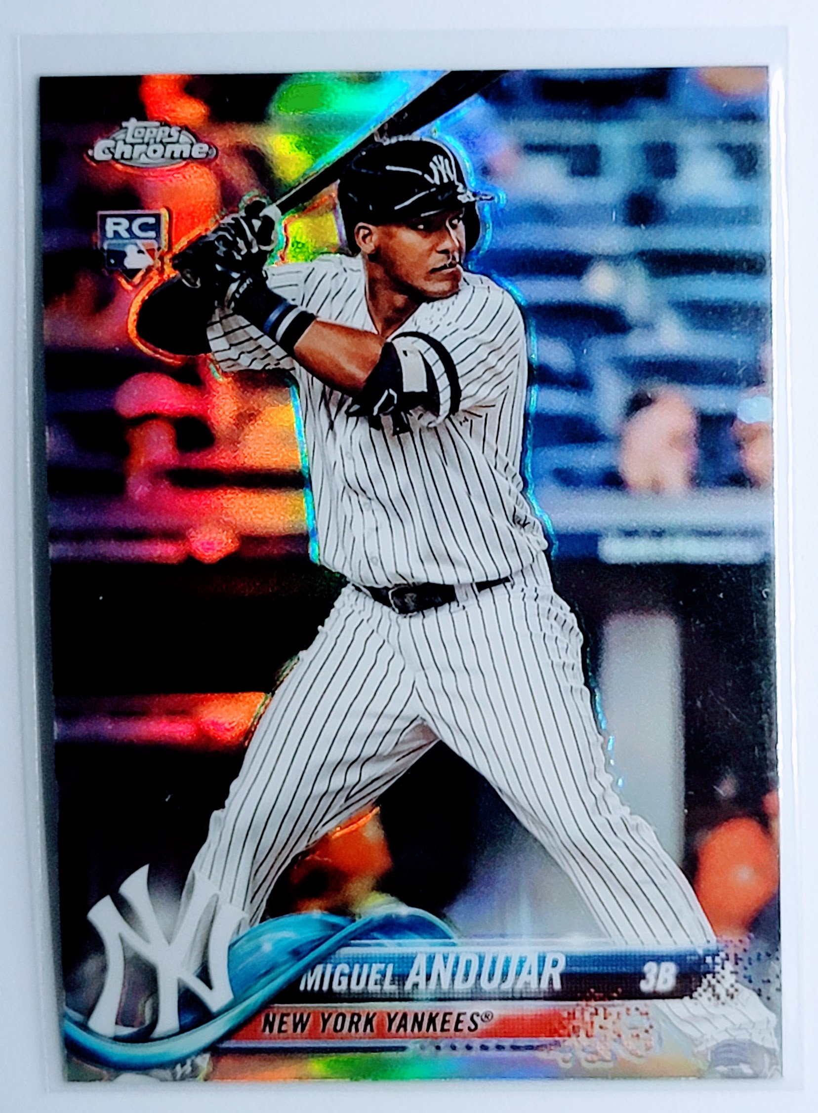 2018 Topps Chrome Miguel
Andujar Refractor RC New York Yankees Baseball
Card TH1CB simple Xclusive Collectibles