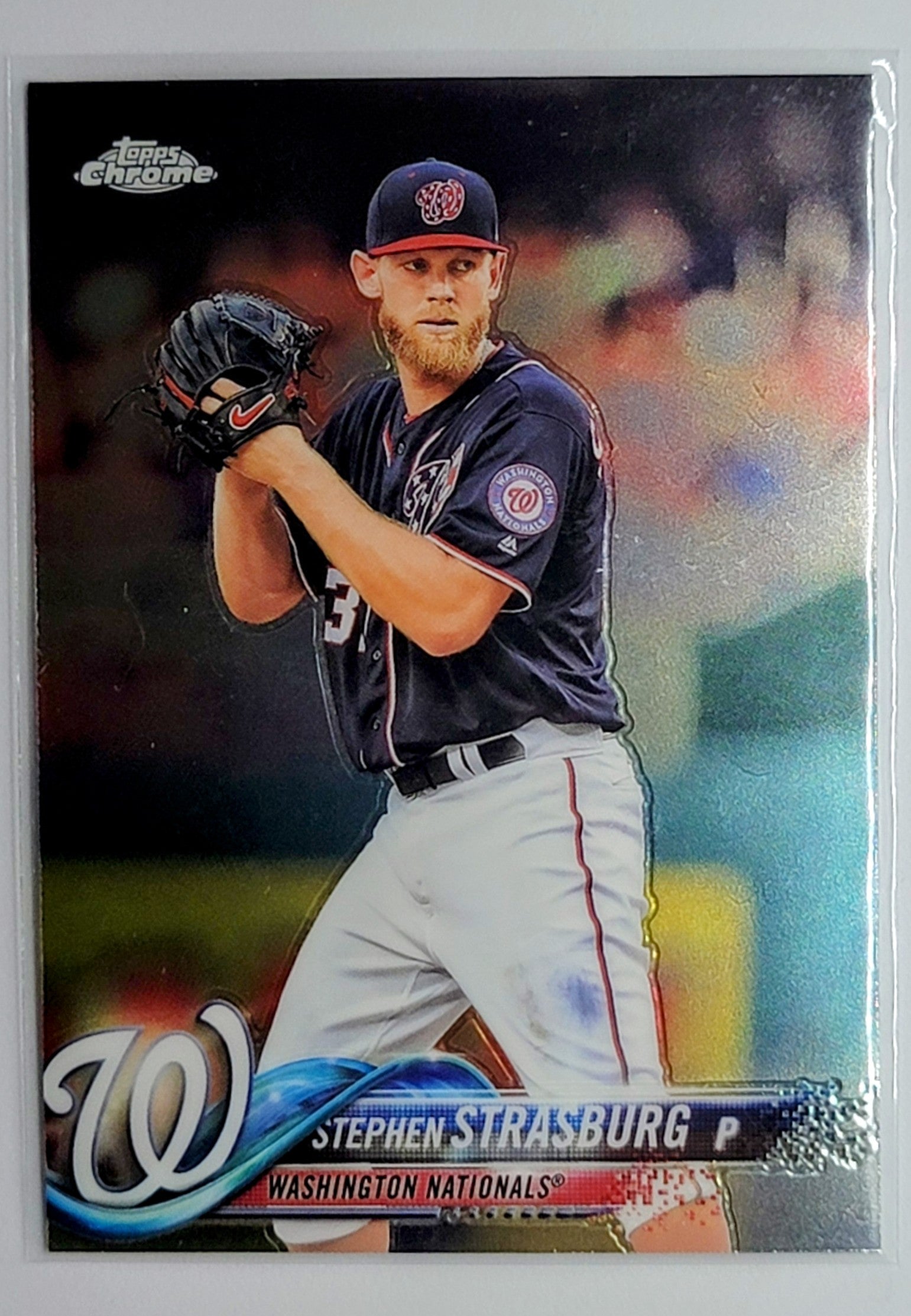 2018 Topps Chrome Stephen
Strasburg Washington
Nationals Baseball Card TH1CB simple Xclusive Collectibles