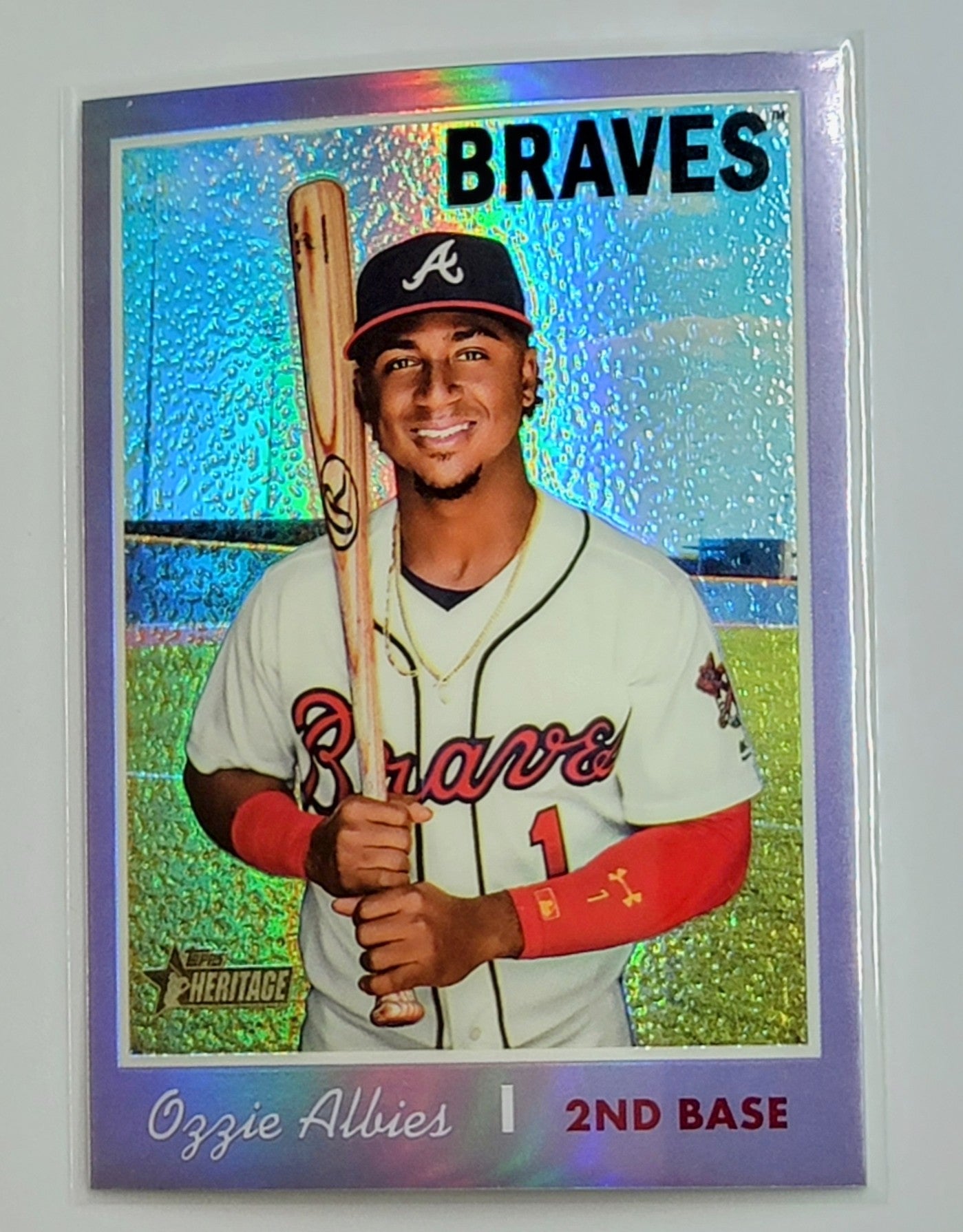 2019 Topps Heritage Ozzie
  Albies   SP, VAR Atlanta Braves
  Baseball Card TH1C4 simple Xclusive Collectibles