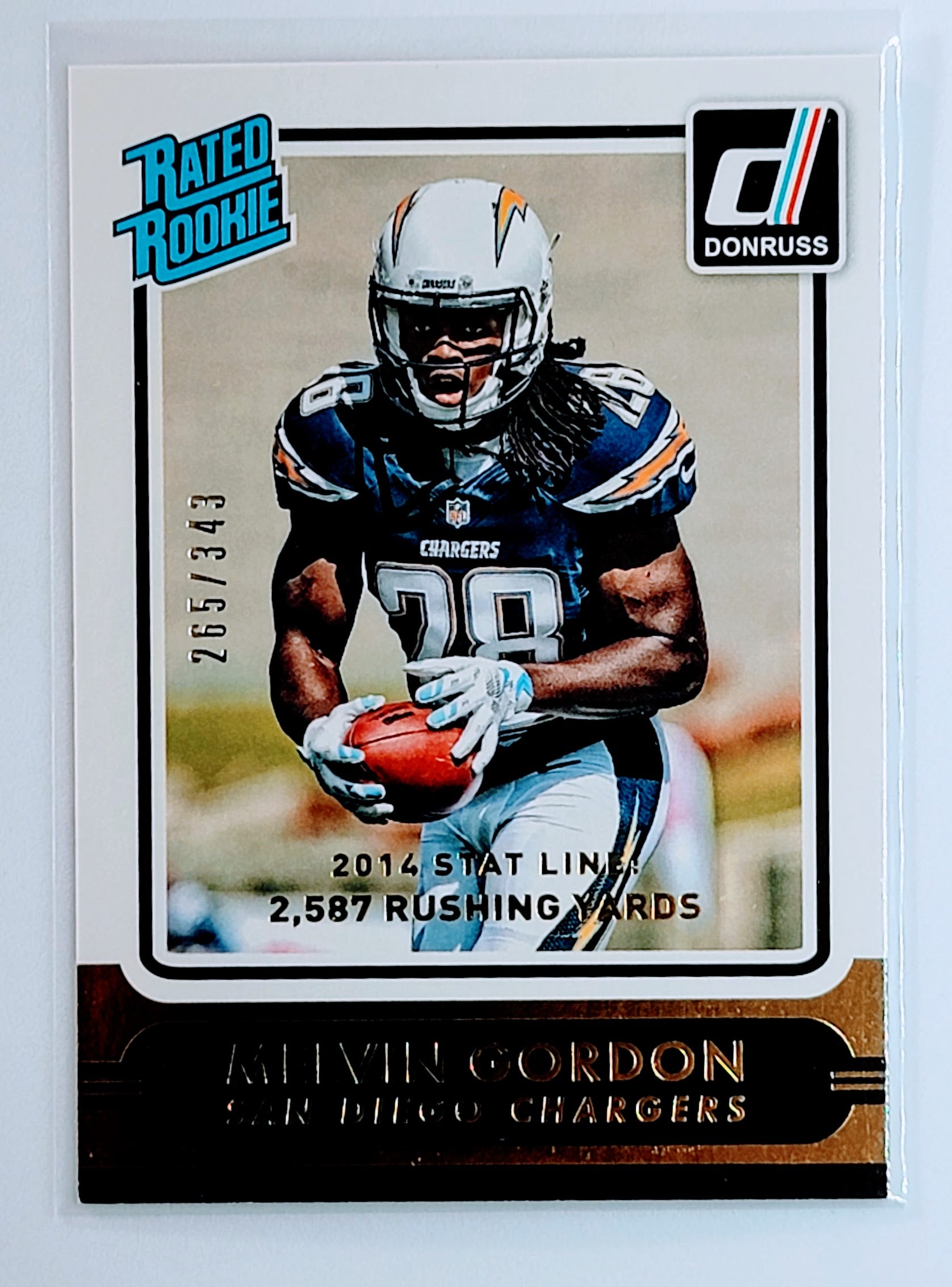 2015 Donruss Melvin
Gordon RR, RC San Diego Chargers
Football Card TH1C4 simple Xclusive Collectibles
