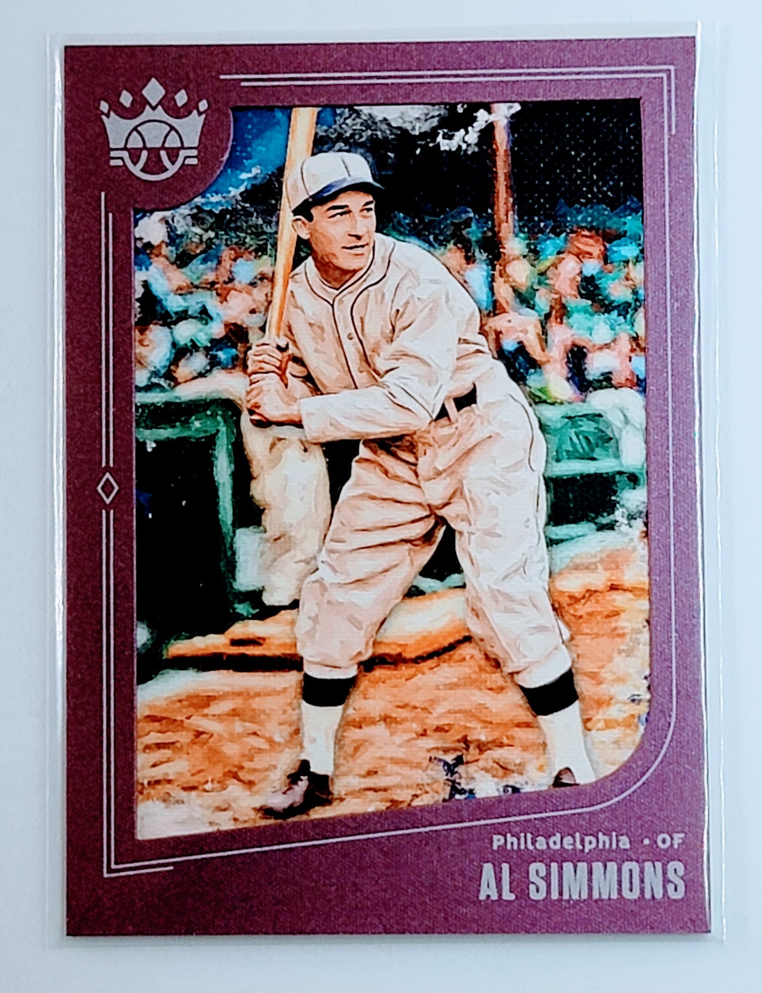 2019 Panini Diamond Kings Al
Simmons Framed Plum Philadelphia
Athletics Baseball Card TH1C4 simple Xclusive Collectibles