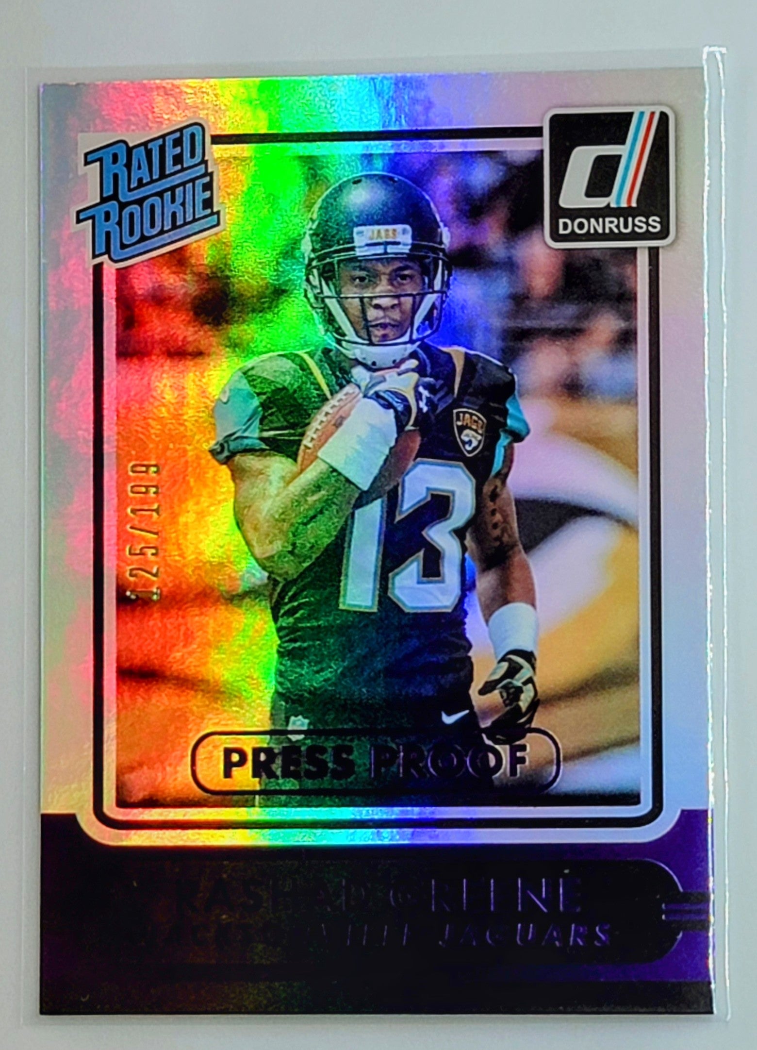 2015 Donruss Rashad Greene
Stat Line Season Gold RR Jacksonville
Jaguars Football Card TH1C4 simple Xclusive Collectibles
