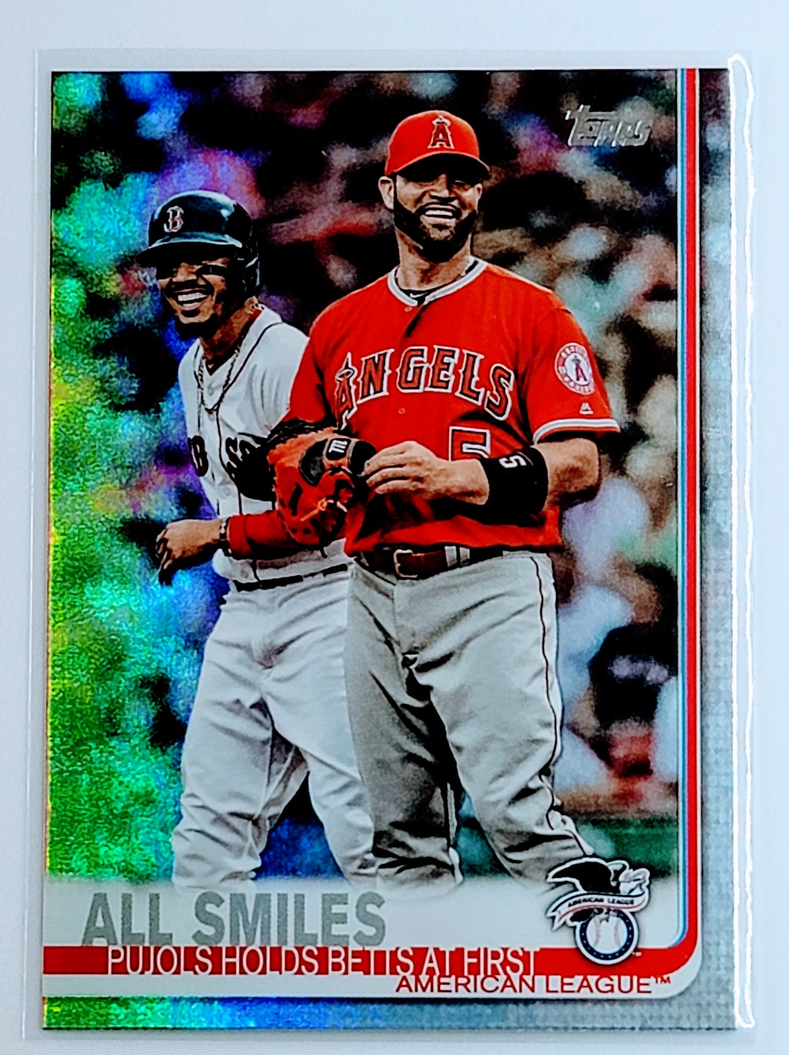 2019 Topps All Smiles CL
  Rainbow Foil  Los Angeles Angels /
  Boston Red Sox Baseball Card TH1C4 simple Xclusive Collectibles