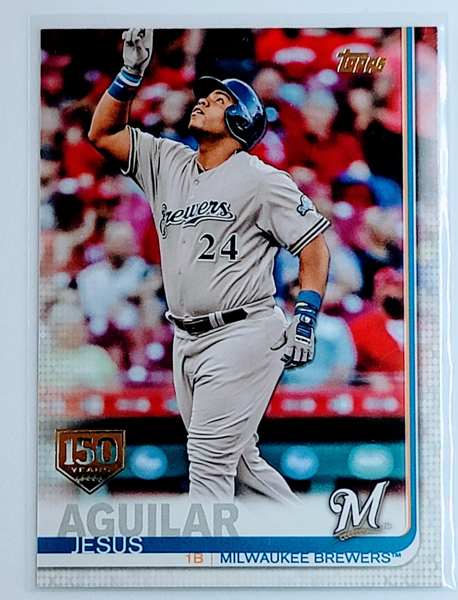 2019 Topps Chrome Jesus
  Aguilar Prism Refractor  Milwaukee
  Brewers Baseball Card TH1C4 simple Xclusive Collectibles