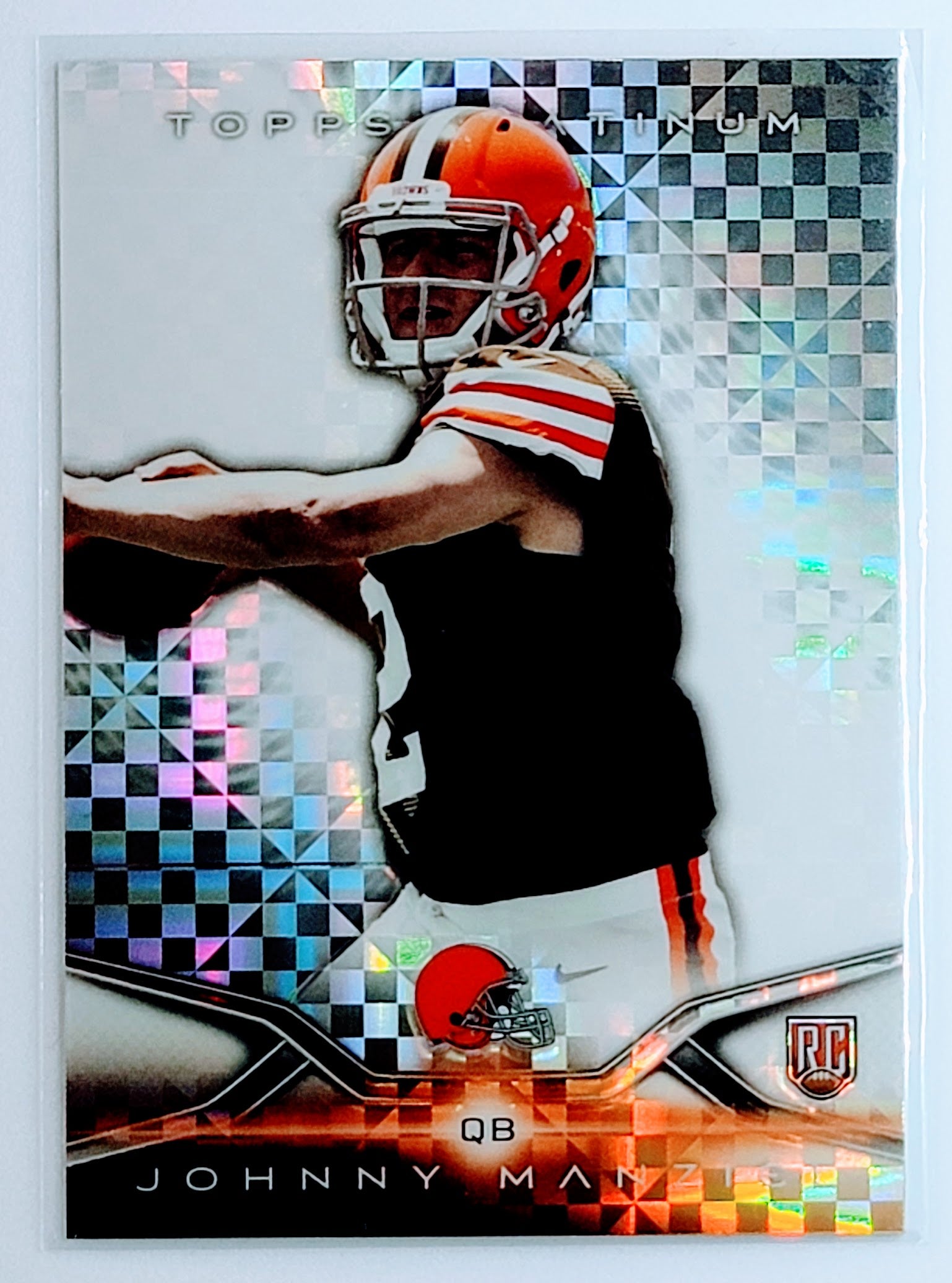 2014 Topps Platinum Johnny
  Manziel   RC Cleveland Browns Football
  Card TH1C4 simple Xclusive Collectibles