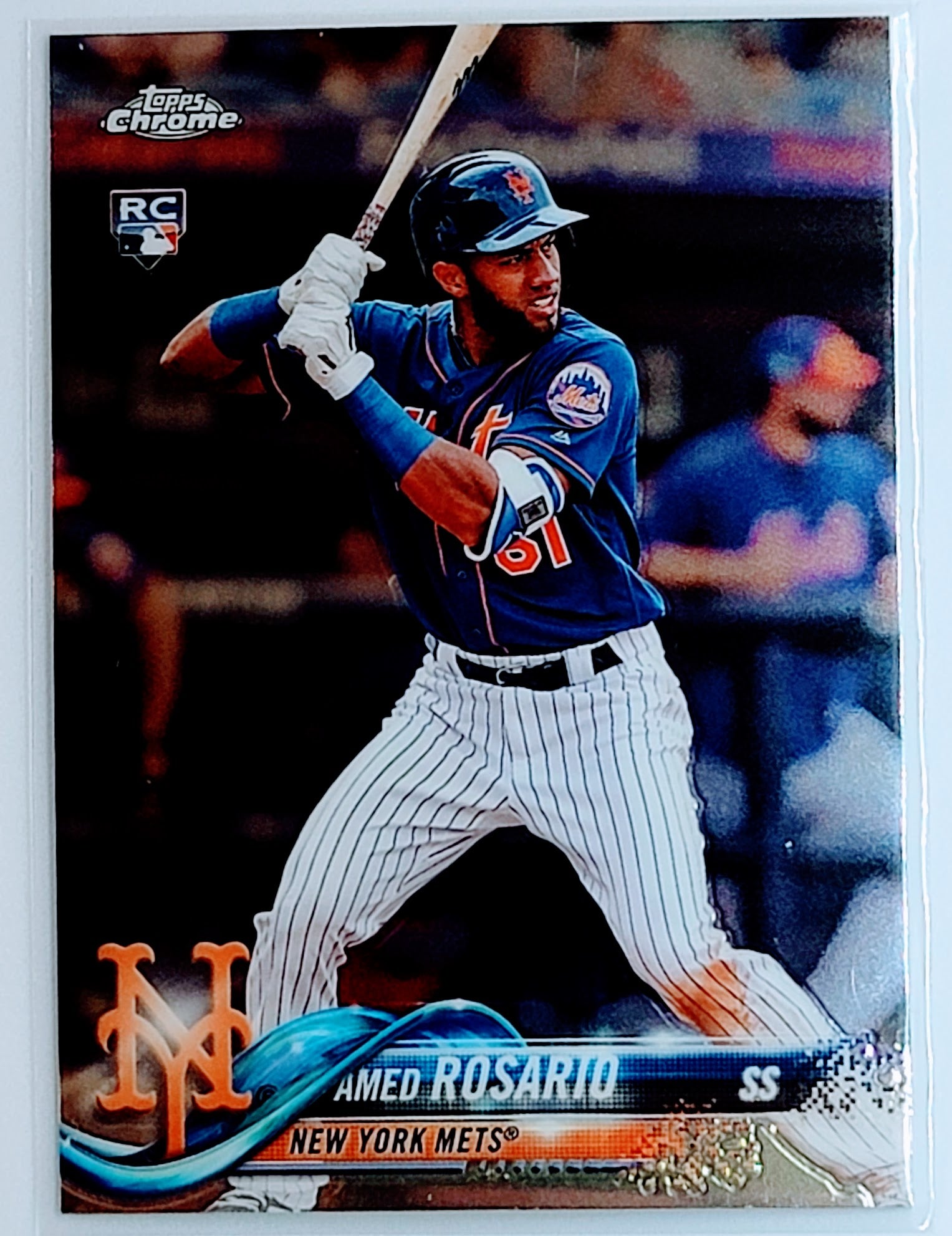 2018 Topps Chrome Amed
  Rosario   RC New York Mets Baseball
  Card TH1C4 simple Xclusive Collectibles