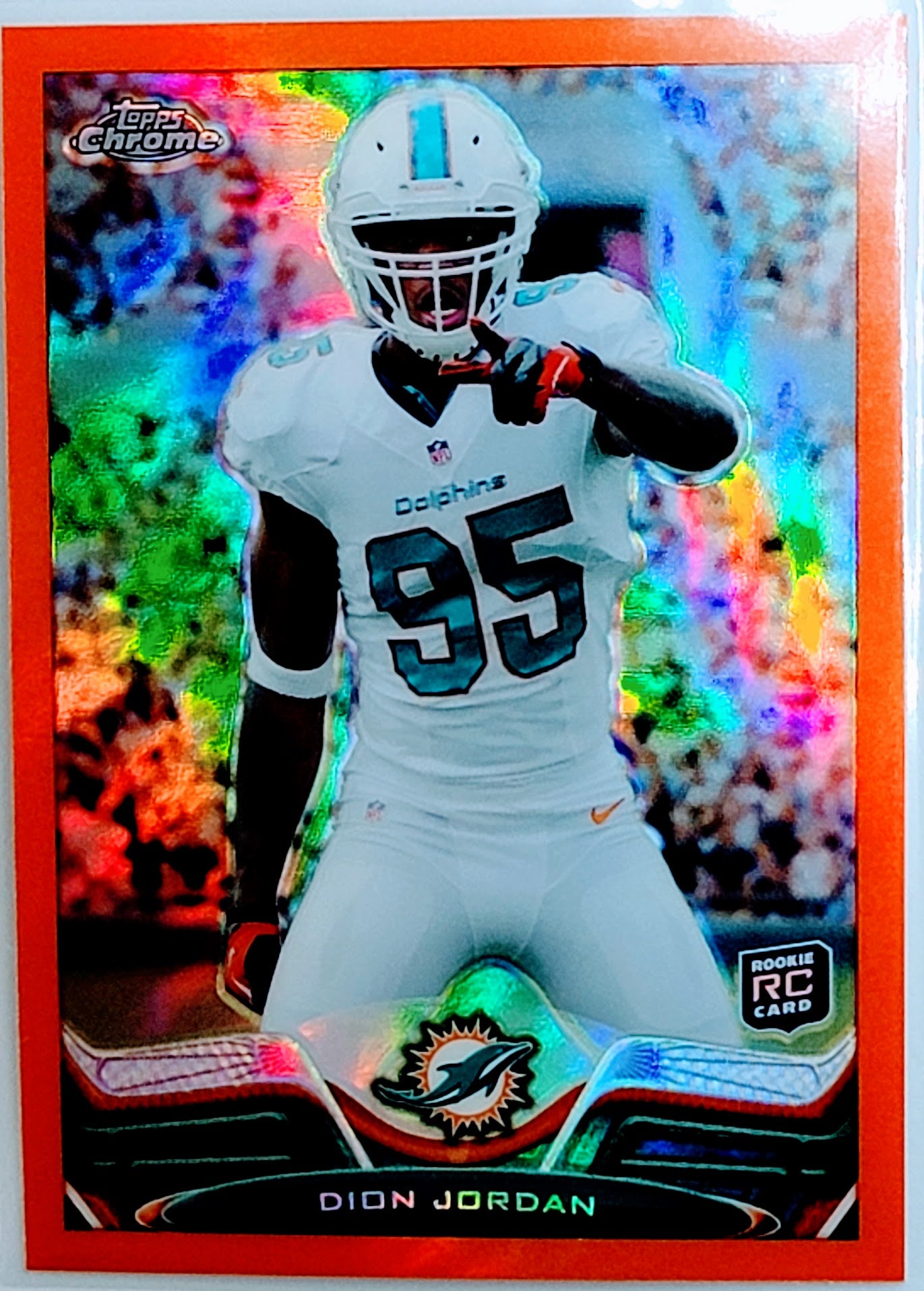 2013 Topps Dion Jordan
  Gold  SN2013 Miami Dolphins Football
  Card TH1C4 simple Xclusive Collectibles