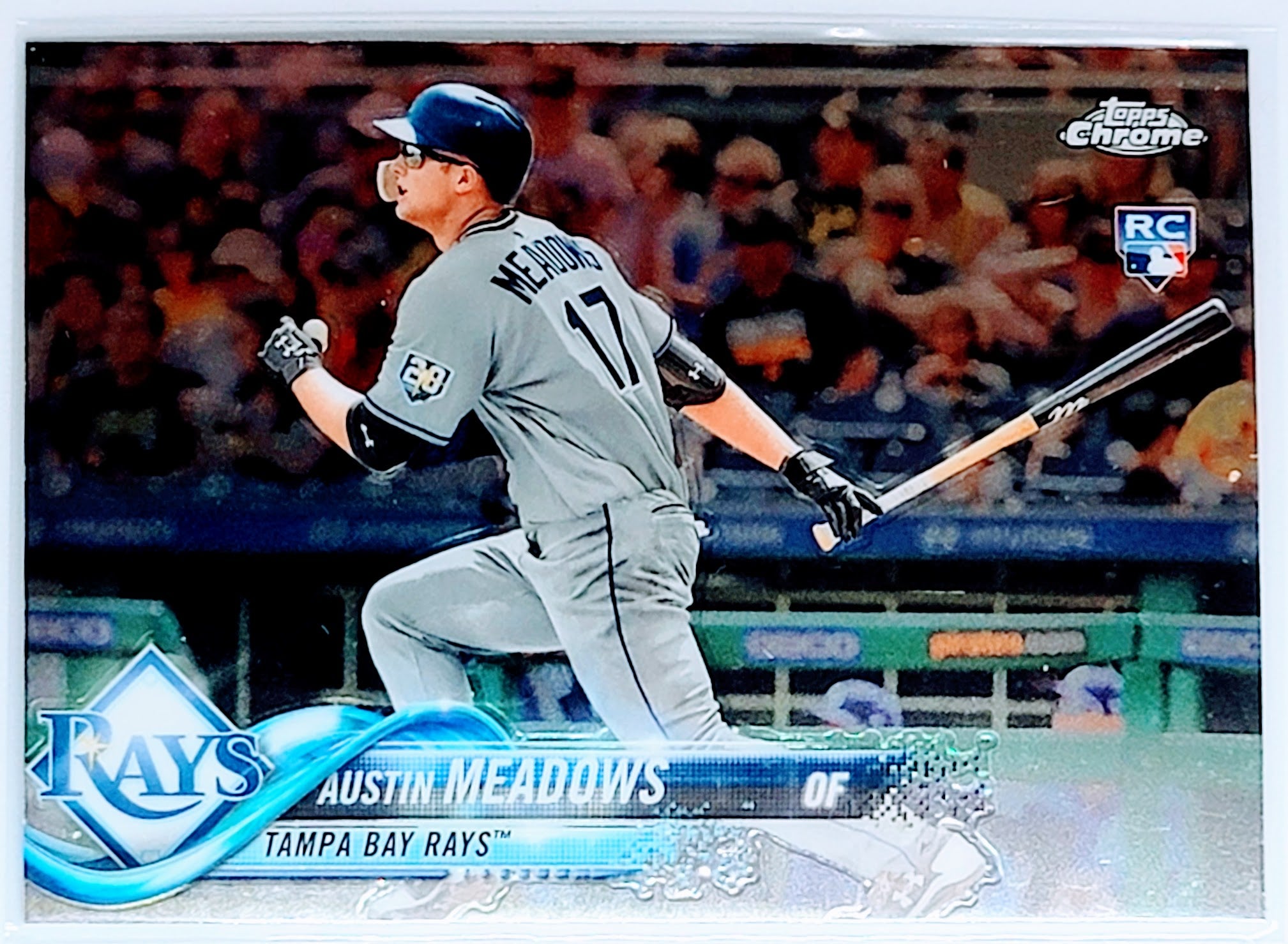 2018 Topps Chrome Update
Edition Austin Meadows RC Tampa Bay
Rays Baseball Card TH1C4 simple Xclusive Collectibles