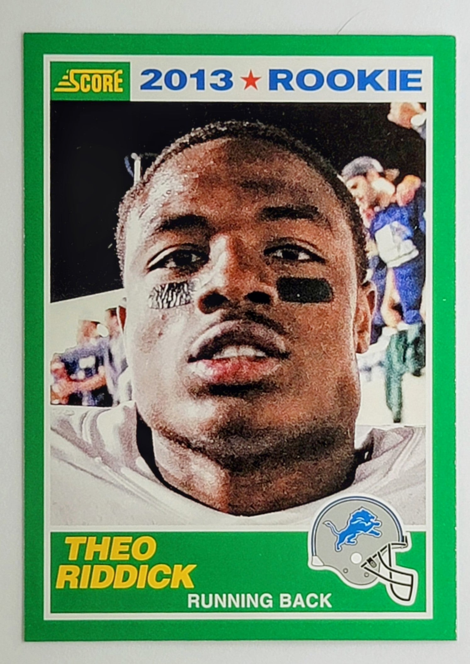 2013 Score Theo Riddick   RC Detroit Lions Football Card TH1C4 simple Xclusive Collectibles