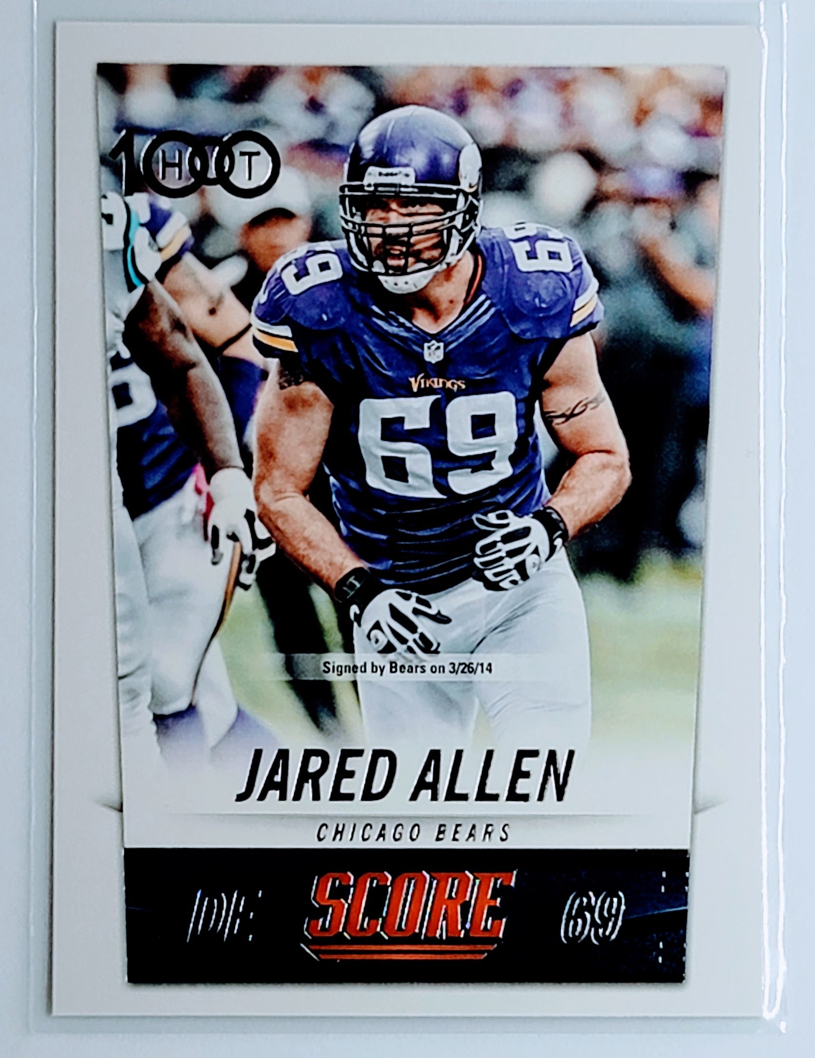 2014 Score Jared Allen H100 Chicago Bears Football Card TH1C4 simple Xclusive Collectibles