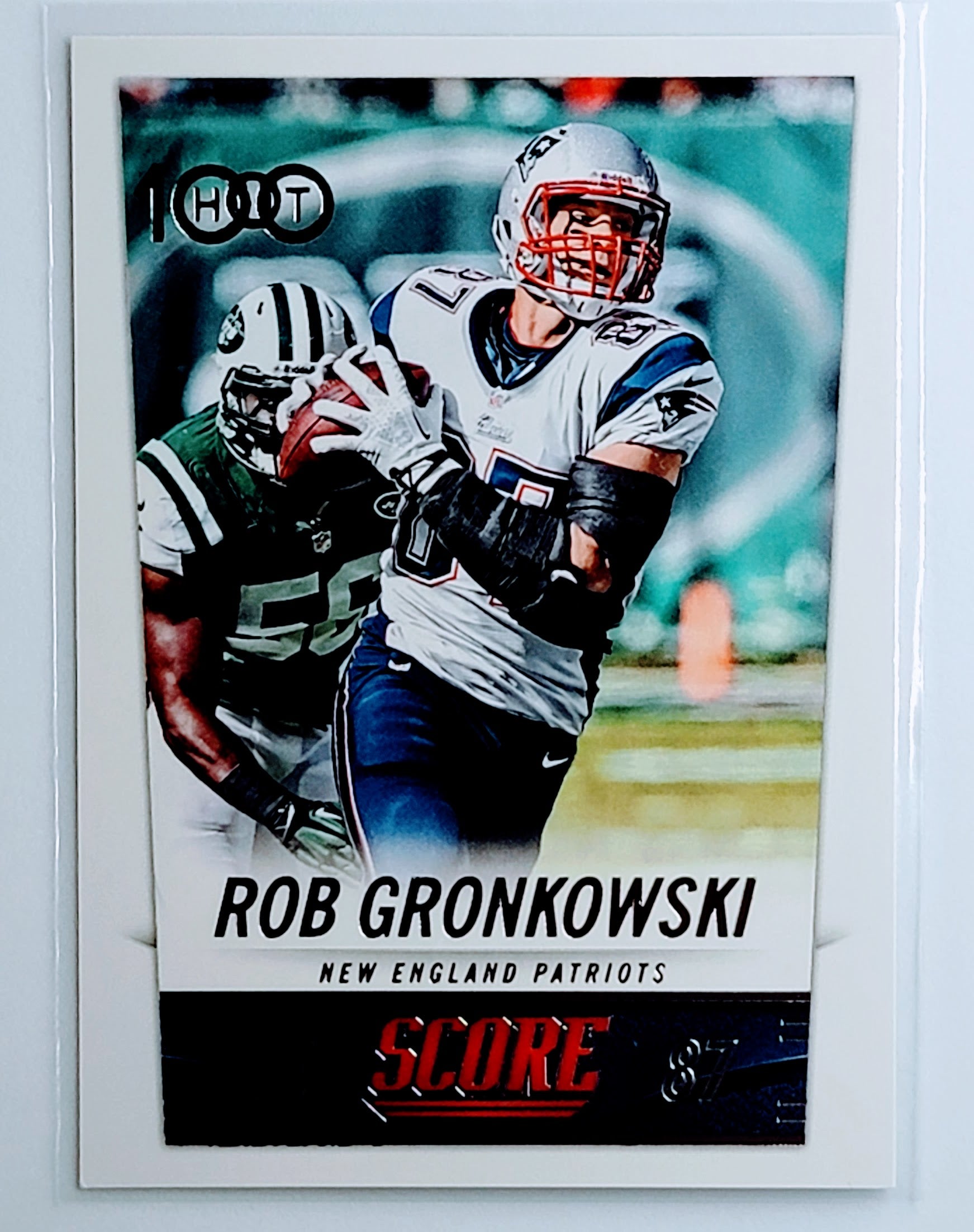 2014 Score Rob Gronkowski
  Scorecard  H100 New England Patriots
  Football Card TH1C4 simple Xclusive Collectibles