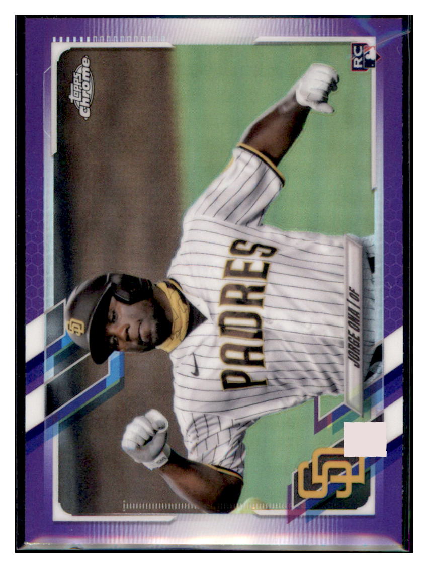 2021 Topps Chrome Update Jorge Ona Purple Refractor San Diego Padres #USC13 Baseball card SLBT1_1a simple Xclusive Collectibles