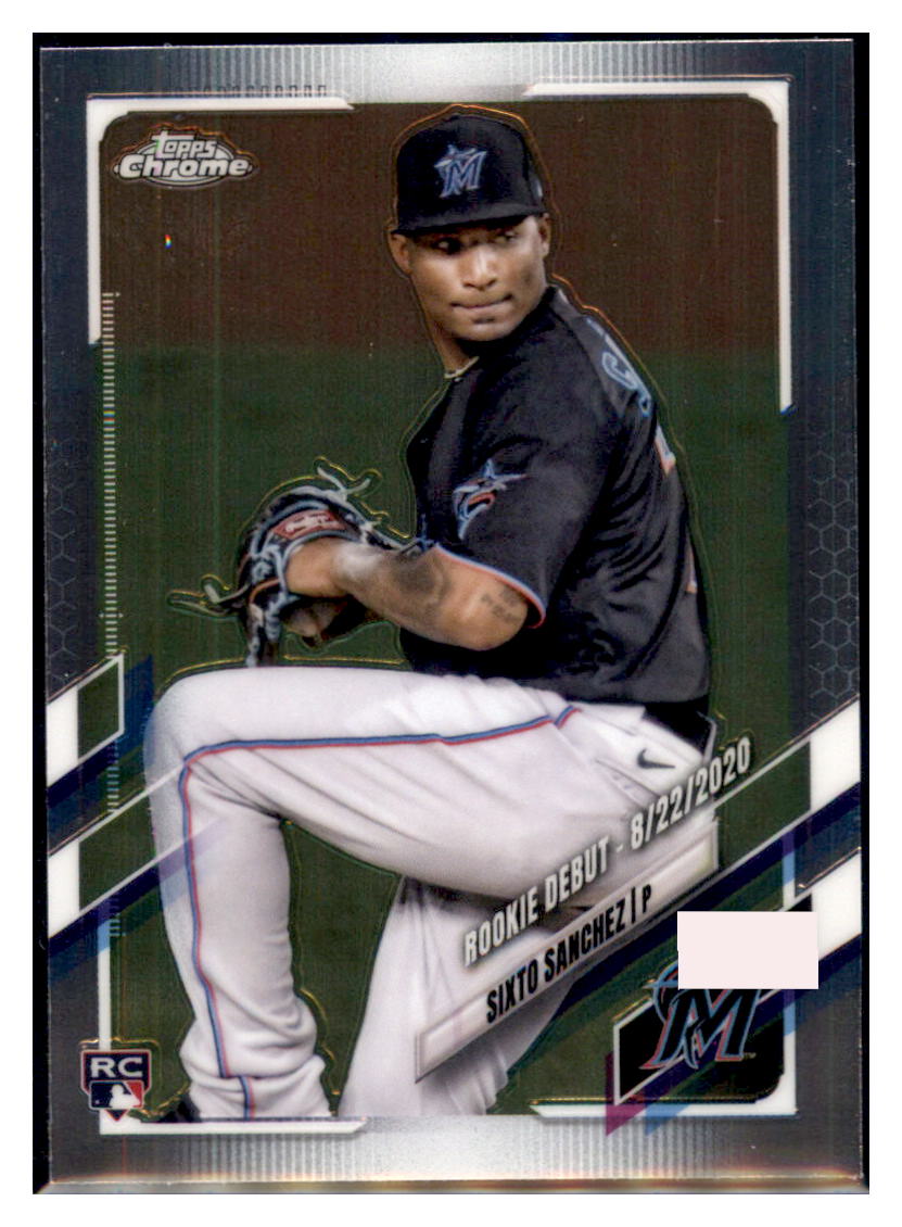 2021 Topps Chrome Update Sixto
  Sanchez Miami Marlins Rookie Card #USC90 Baseball
  card   SLBT1 simple Xclusive Collectibles