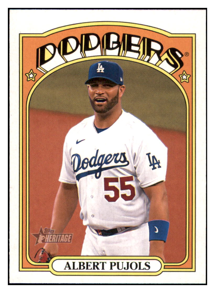 2021 Topps Heritage Albert Pujols Los Angeles Dodgers #687 Baseball card SLBT1 simple Xclusive Collectibles