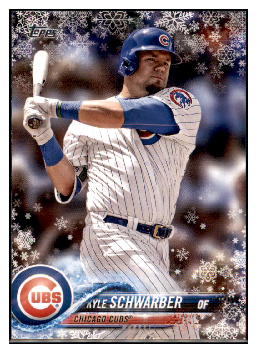 2018 Topps Holiday Kyle Schwarber Chicago Cubs #HMW139 Baseball card M32P1 simple Xclusive Collectibles