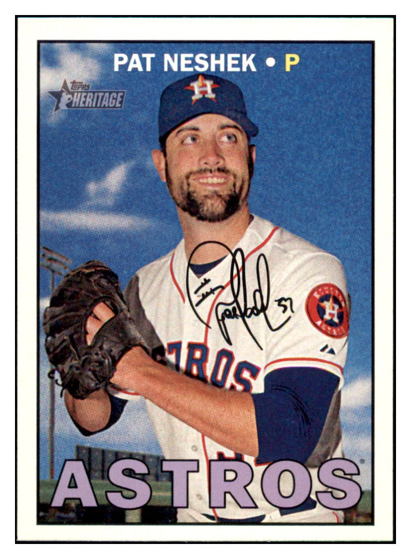 2016 Topps Heritage Pat Neshek Houston Astros #590 Baseball card M32P1 simple Xclusive Collectibles