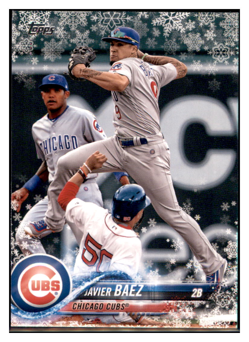 2018 Topps Holiday Javier Baez Chicago Cubs #HMW129 Baseball card M32P1 simple Xclusive Collectibles