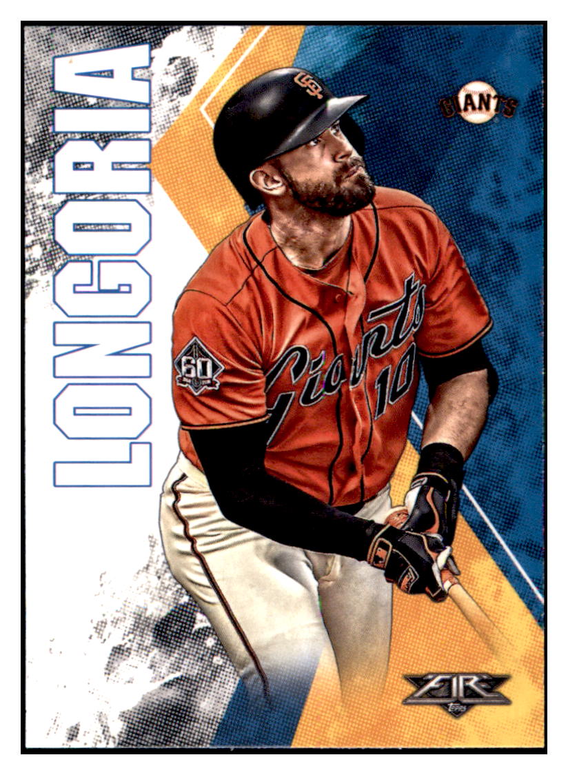 2019 Topps Fire Evan Longoria San Francisco Giants #196 Baseball
card M32P1 simple Xclusive Collectibles