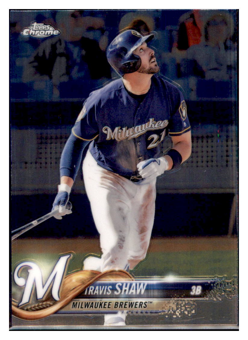 2018 Topps Chrome Travis Shaw  Milwaukee Brewers #105 Baseball card   M32P1 simple Xclusive Collectibles   