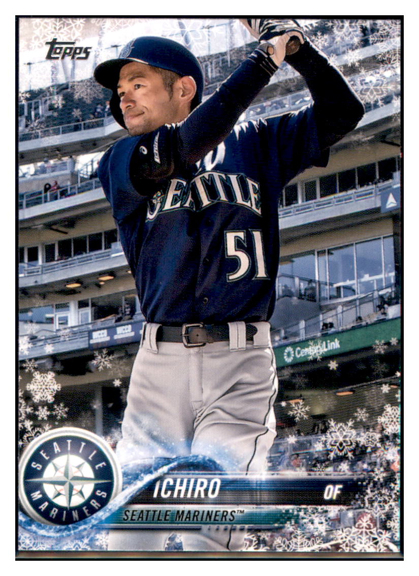 2018 Topps Holiday Ichiro Seattle Mariners #HMW35 Baseball card M32P1 simple Xclusive Collectibles