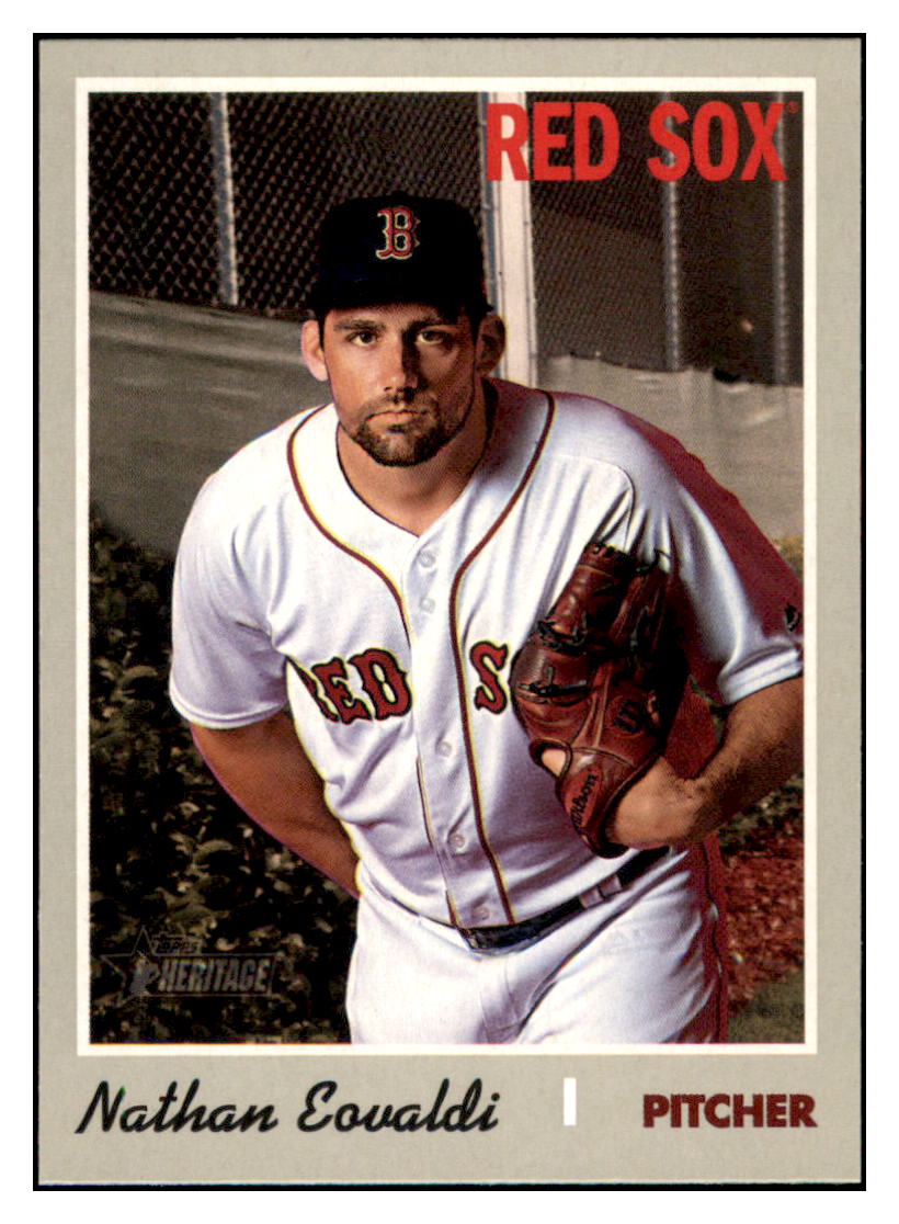 2019 Topps Heritage Nathan Eovaldi Boston Red Sox #568 Baseball card M32P1 simple Xclusive Collectibles