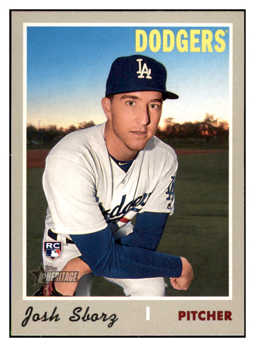 2019 Topps Heritage Josh Sborz Los Angeles Dodgers #696 Baseball card M32P1 simple Xclusive Collectibles