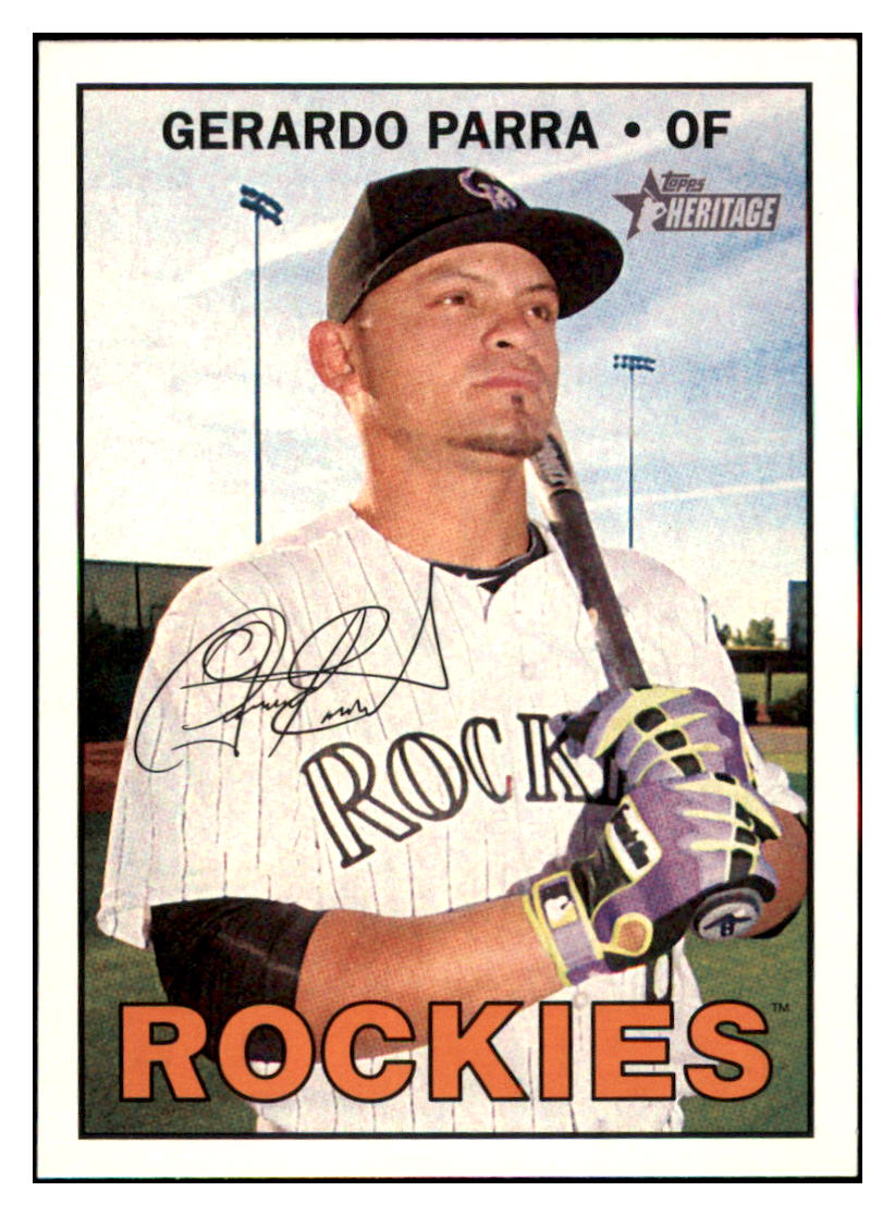 2016 Topps Heritage Gerardo Parra  Colorado Rockies #625 Baseball card   M32P1 simple Xclusive Collectibles