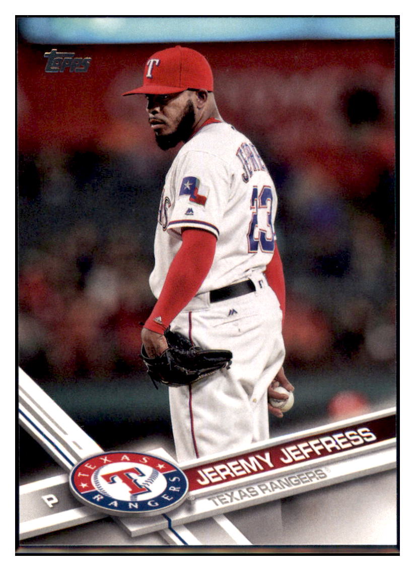 2017 Topps Jeremy Jeffress Texas Rangers #514 Baseball card M32P1 simple Xclusive Collectibles