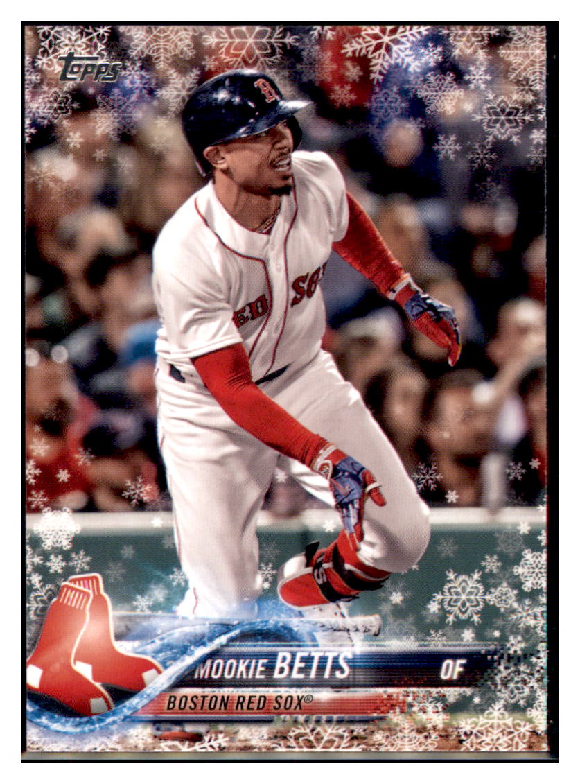2018 Topps Holiday Mookie Betts Boston Red Sox #HMW24 Baseball card M32P1 simple Xclusive Collectibles